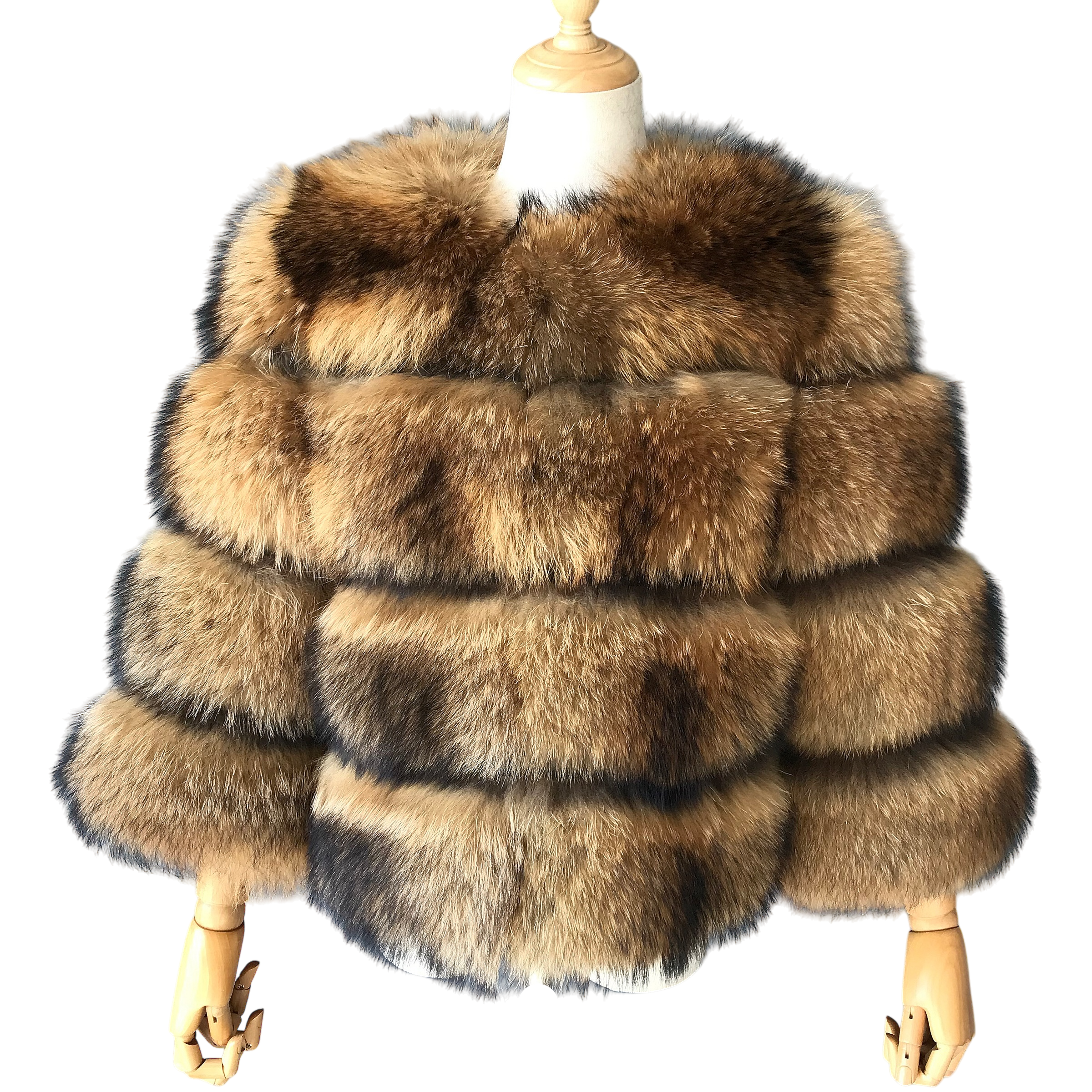 CHICAGO CROPPED RACCOON FUR COAT