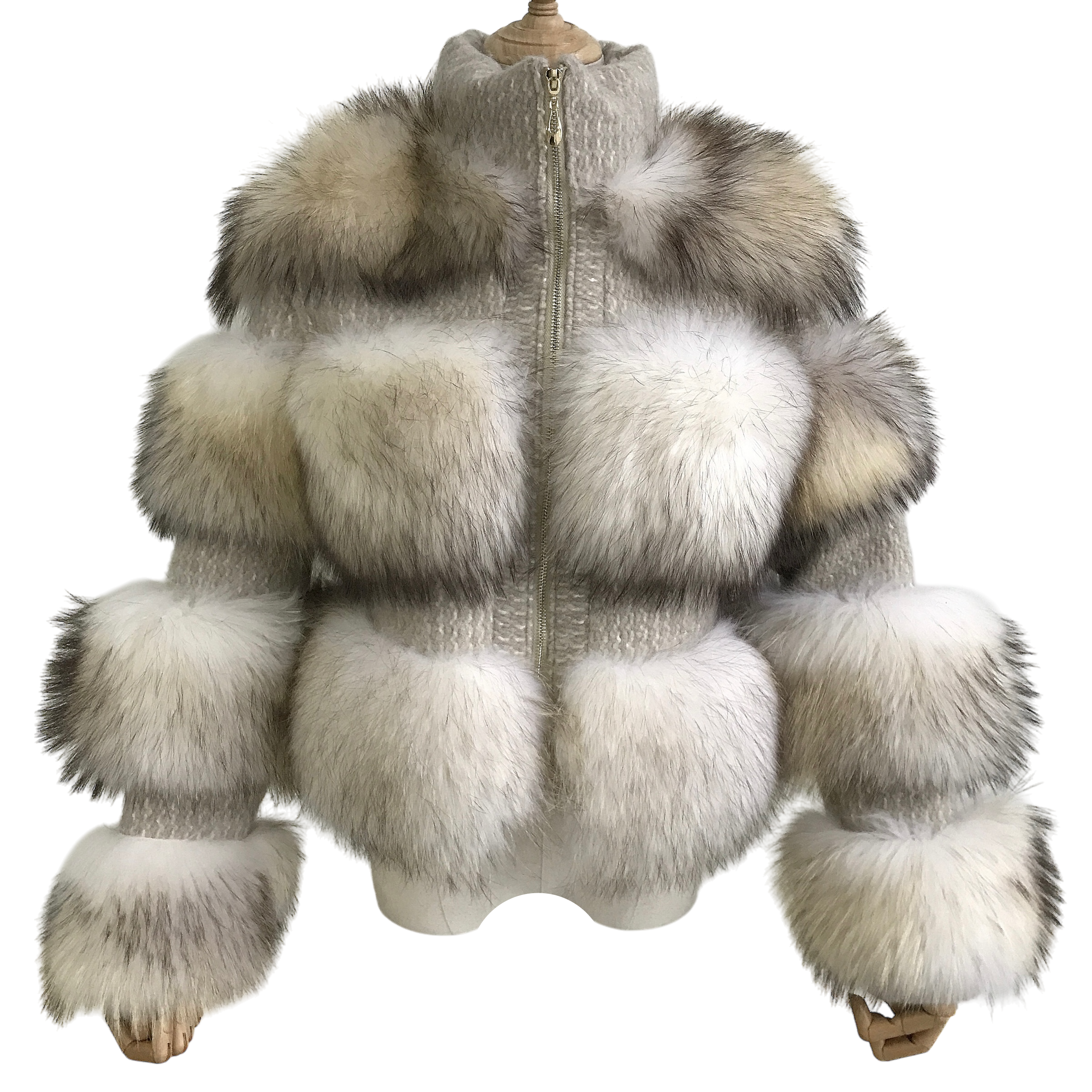 CHUNKY RACCOON KNIT CARDIGAN (CREAM)