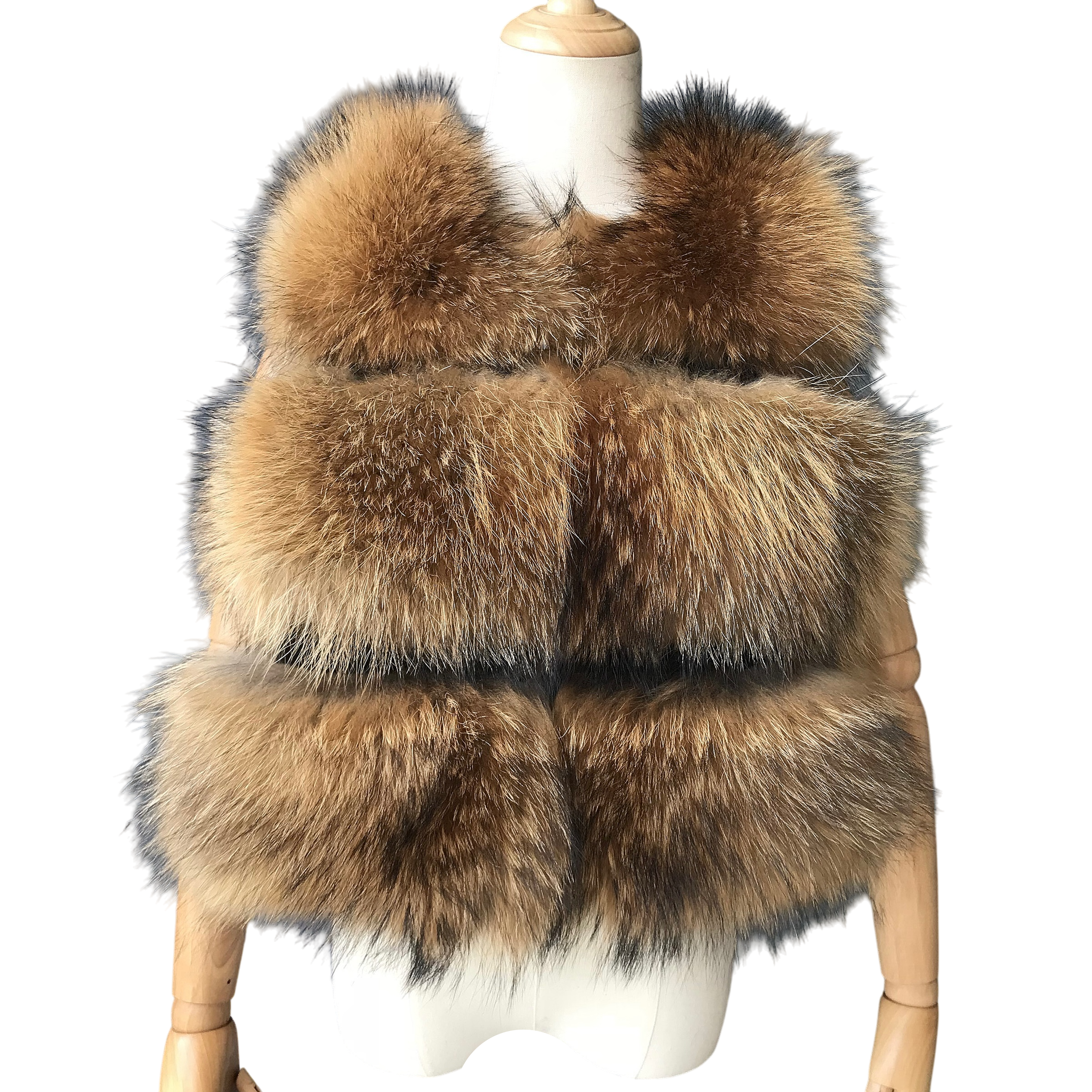 CLASSIC CROPPED RACCOON FUR GILET