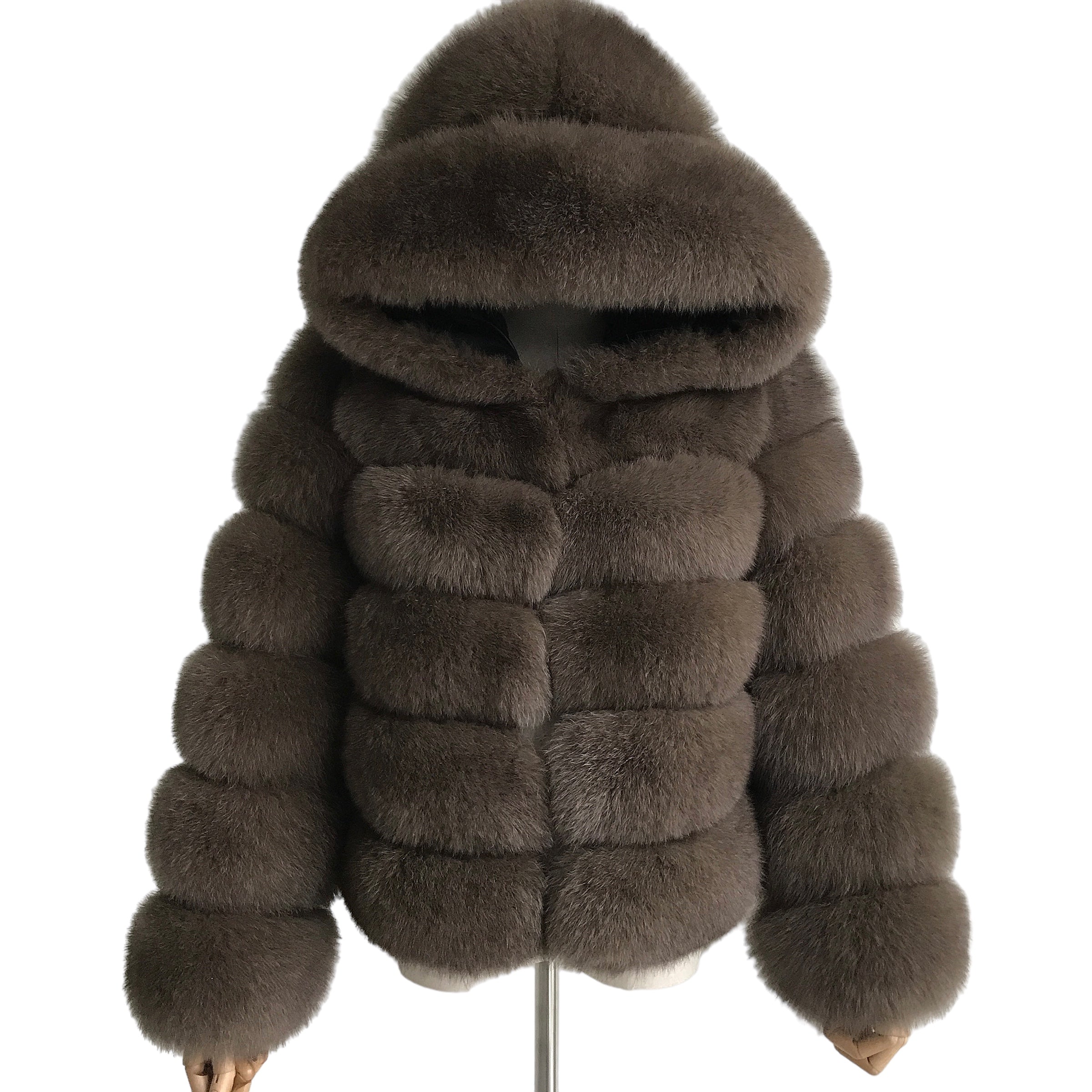 MEN'S HOODED CHICAGO FOX FUR COAT